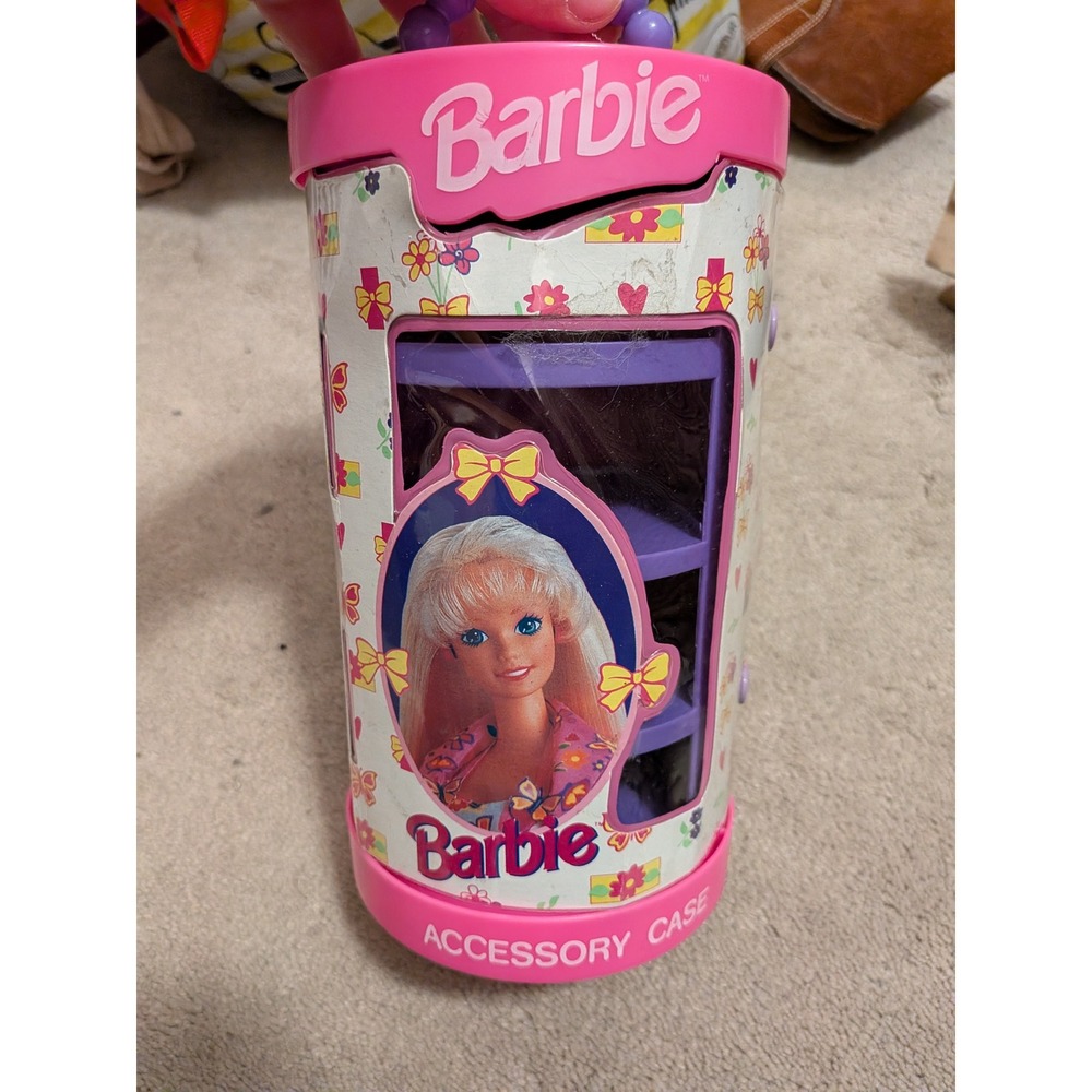 Vintage 1995 Barbie Accessory Case Pink Purple Tara Toy Corp 12060 Doll Storage